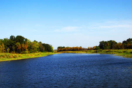 Pond in the southern steppe part of Ukraine (Zaporozhye region, near the village of Belyaevka)の写真素材