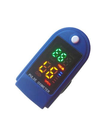 Fingertip pulse oximeter on a white backgroundの写真素材