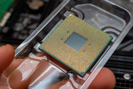 Powerful CPU for a personal computer. The process computer maintenance upgrading installing...