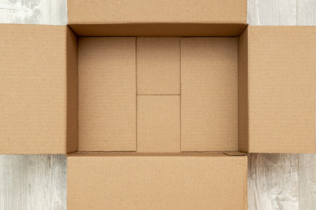 Open cardboard box for packaging close up