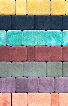 colored concrete paving slab with a beautiful high-quality texture close up.の写真素材