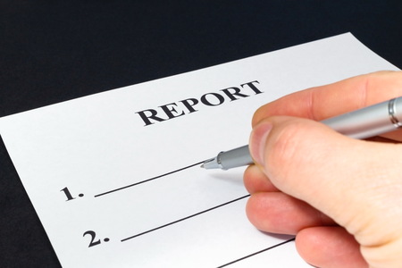 a form for filling on a black table.の写真素材