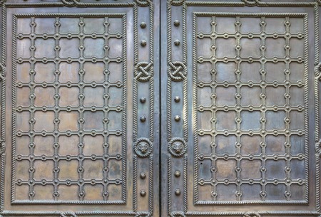 Background and texture, details of the ancient decoration of the entrance doors or gates.の写真素材