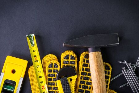 Professional tools for carpentry and accessories.の写真素材