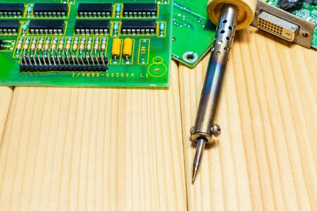 Services for the production of electronics and repair on a wooden
