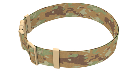 military camouflage belt on an isolated white background. 3d illustrationの写真素材