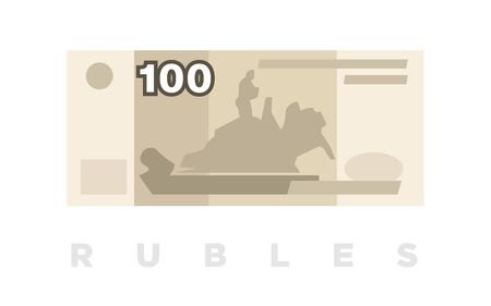 Ruble money, Russian 100 rubles paper banknoteのイラスト素材