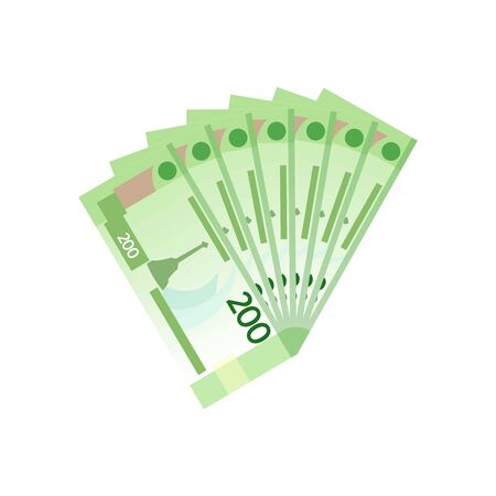 Fan of 200 rubles banknotes. Money currencyのイラスト素材