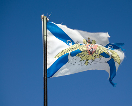 flag in the windの写真素材