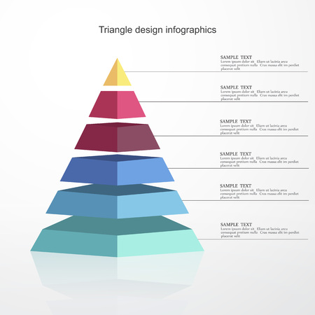 vector abstract 3d Pyramid type infographic elementsのイラスト素材