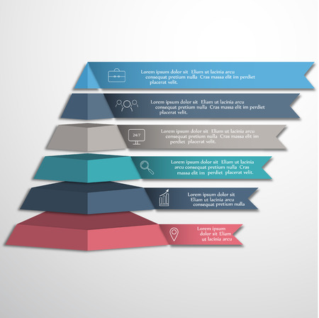 vector abstract 3d Pyramid type infographic elementsのイラスト素材
