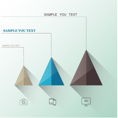 flat style vector abstract pyramid chart infographic elementsのイラスト素材