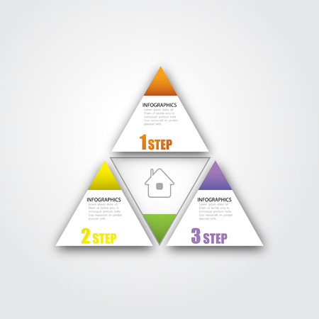 3 Steps Strategy in Triangle Shape for Successful Business Infographicのイラスト素材