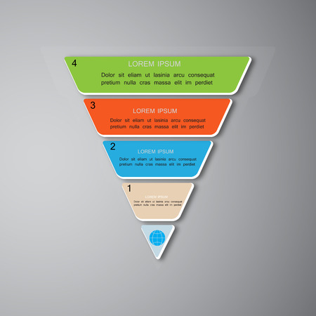 Pyramid infographic template, VECTOR, EPS10 vector illustrationのイラスト素材