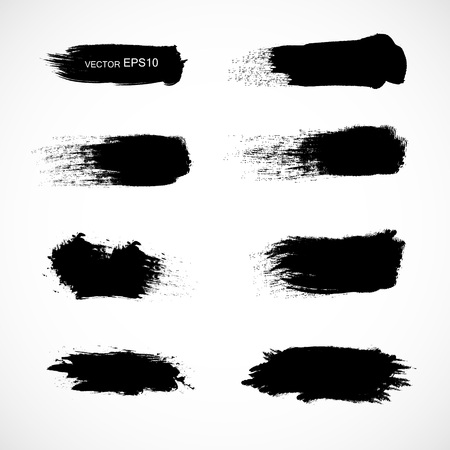 Set of black vector banner brushのイラスト素材