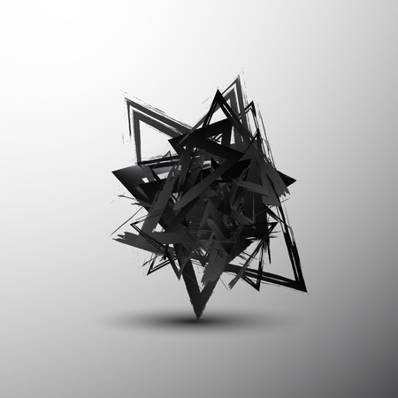 Abstract black triangle banner explosion. Vector illustration.のイラスト素材