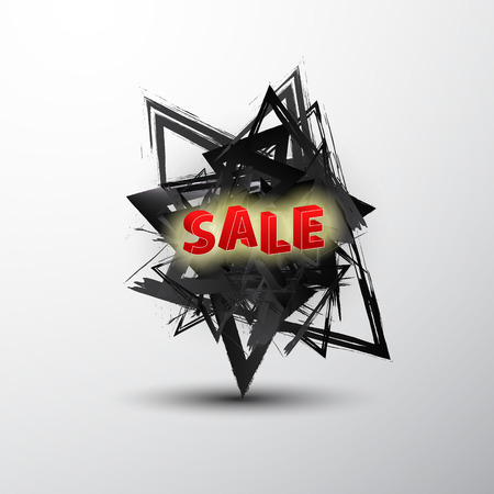 Abstract the object of black triangles.Banner icon Saleのイラスト素材