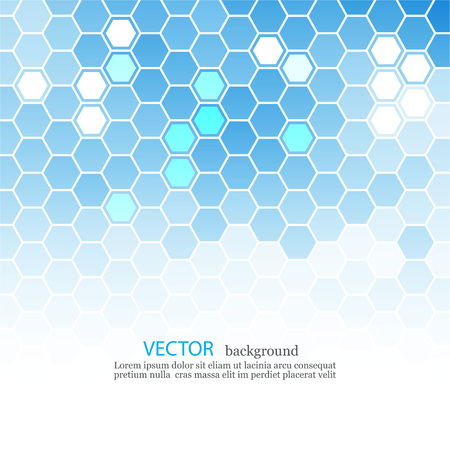 abstract Background of white and blue hexagons Vectorのイラスト素材