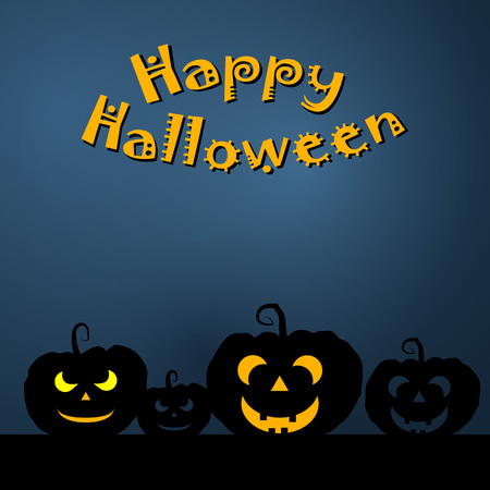 Halloween pumpkin dark background Vector illustrationのイラスト素材