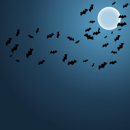 Bats in Sky Background in Vector EPS10のイラスト素材