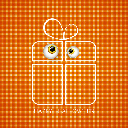 Vector illustration of a Great Halloween gift with kind eyes monsterのイラスト素材