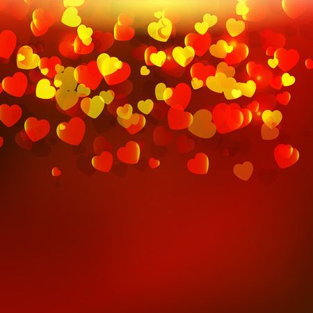 Abstract red background with red heartsのイラスト素材