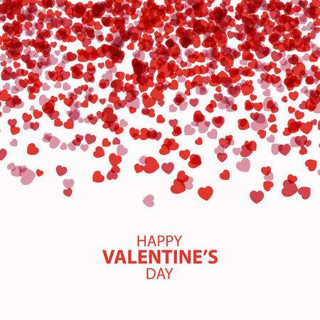 Happy Valentines day card hearts light vector backgroundのイラスト素材