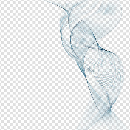 Blue transparent wave of smoke on a transparent background.のイラスト素材