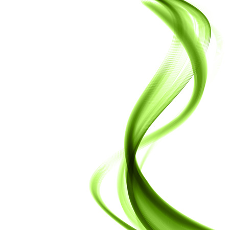 Abstract background with wave green Green wave of smoke on a white backgroundのイラスト素材