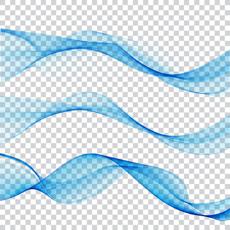 Transparent stream flow speed modern lines abstract divider set. Vector illustrationのイラスト素材