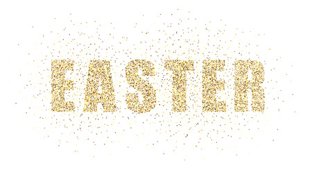 The inscription Easter gold glitter on a white background Vector EPS10のイラスト素材