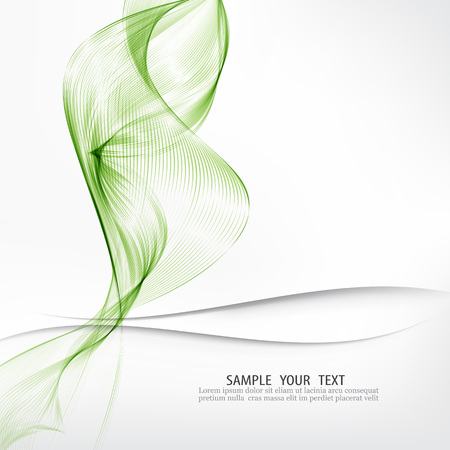 Vector gray wave background.Transparent green waves of smoke.のイラスト素材
