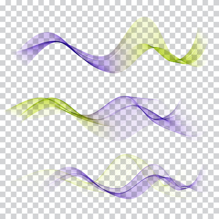 Abstract blue-green waves A set of waves on a transparentのイラスト素材