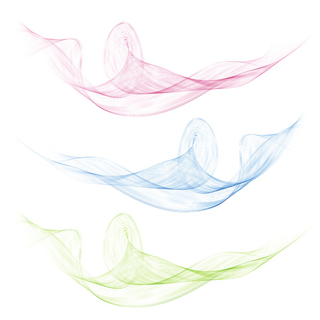 Set of abstract color wave.Transparent wave background.Sinea,green and pink wave of smoke.のイラスト素材
