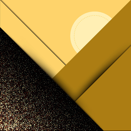 Abstract geometric gold background.Gold banner. Gold glitter card design.Vector illustration for business presentation.のイラスト素材