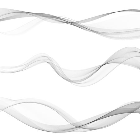 Modern futuristic soft smoke gradient flow lines collection. Gray waveのイラスト素材