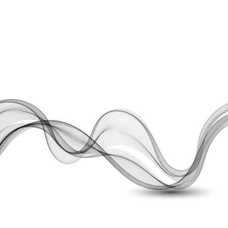 Illustration pour Abstract smooth gray wave vector. Curve flow grey motion illustration - image libre de droit