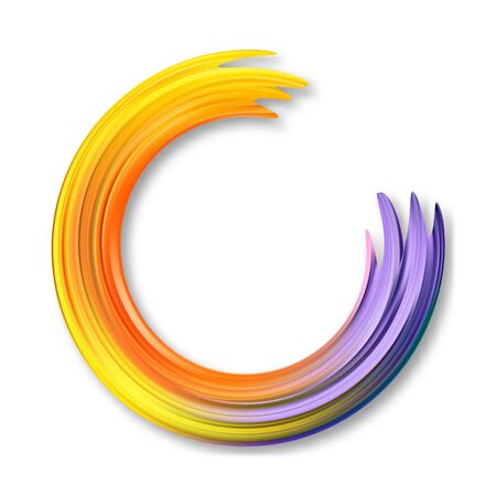 Color brushstroke oil or acrylic paint design element for presentations, flyers, leaflets, postcards and posters.のイラスト素材