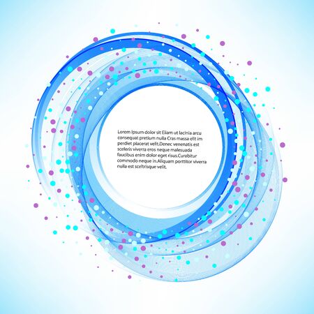 Abstract blue swirl circle on transparent background. Vector illustration for you modern design. Round frame or banner with place for text.のイラスト素材