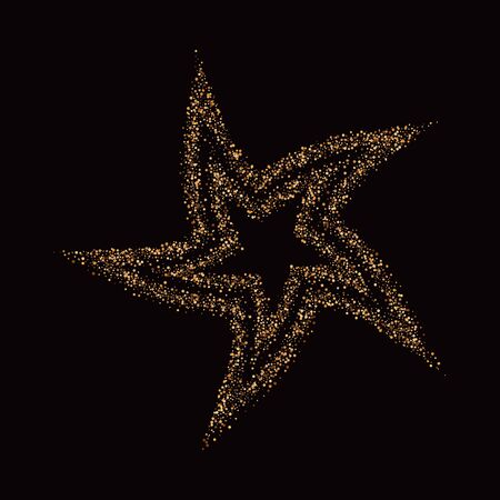 Golden star vector banner . Gold glitter star. Gold template star Vectorのイラスト素材