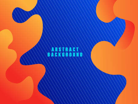 Background template with abstract shapes and color.Bright backdrop with wavy shapes and geometric memphis style Vector backgroundのイラスト素材