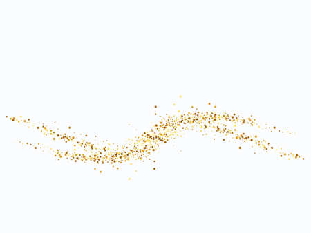 Gold glitter wave abstract background, golden sparkles on white backgroundのイラスト素材