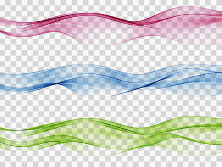 Soft bright colorful web border layout set of beautiful modern swoosh wave collection. Vector illustrationのイラスト素材