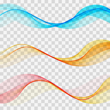 A set of transparent waves.Abstract colour background waves.のイラスト素材