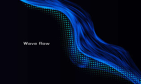 Set of blue abstract wave design elementのイラスト素材