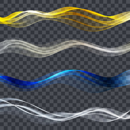 Set of blend abstract wave Colorful wave flow Design elementのイラスト素材