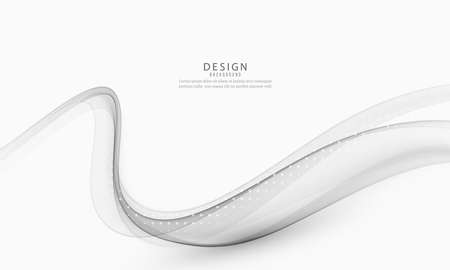 Abstract gray wave.Vector abstract background wave flowのイラスト素材