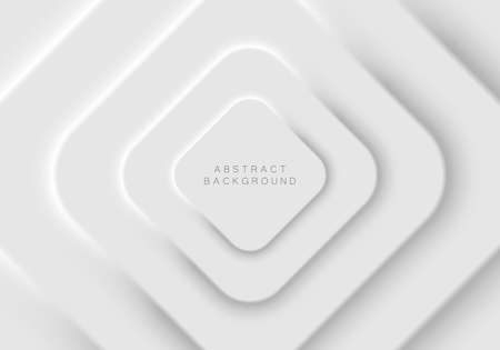 Soft, clear and simple futuristic design of square shape elements. Minimalistic white background. Abstract wallpaper vector background for banner, poster, flyer, cardのイラスト素材