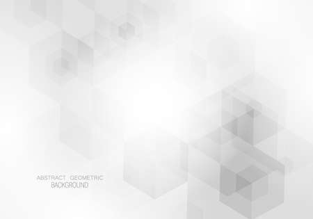 Geometric shaped design of gray hexagons. Brochure templateのイラスト素材
