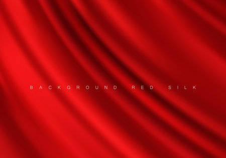 Luxurious fabric red background Silk drapery backgroundのイラスト素材